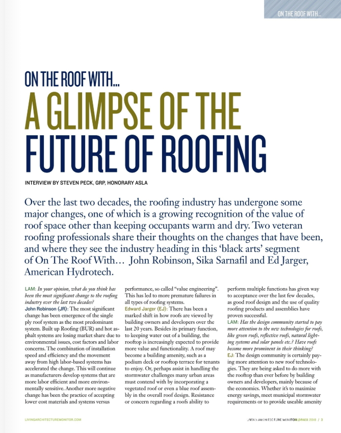 Landscape Architecture Magazine - A Glimpse of the Future of Roofing