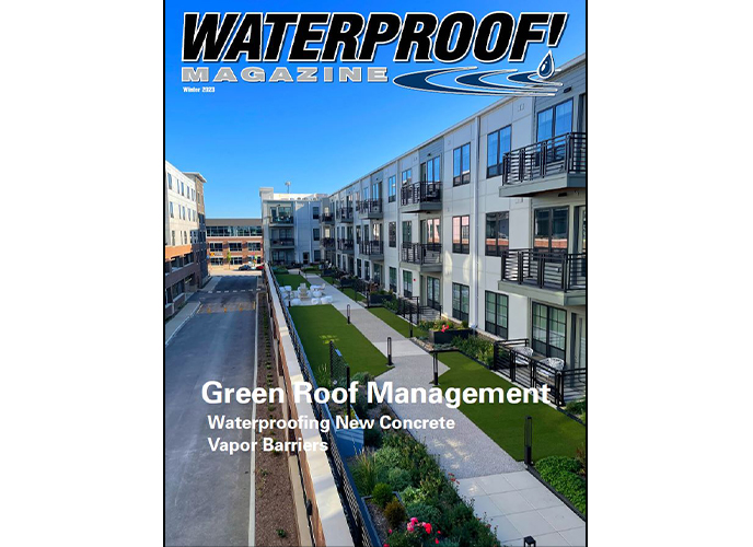 Green roof for stormwater management on the Nickel Plate Apartments in Fishers, Indiana.