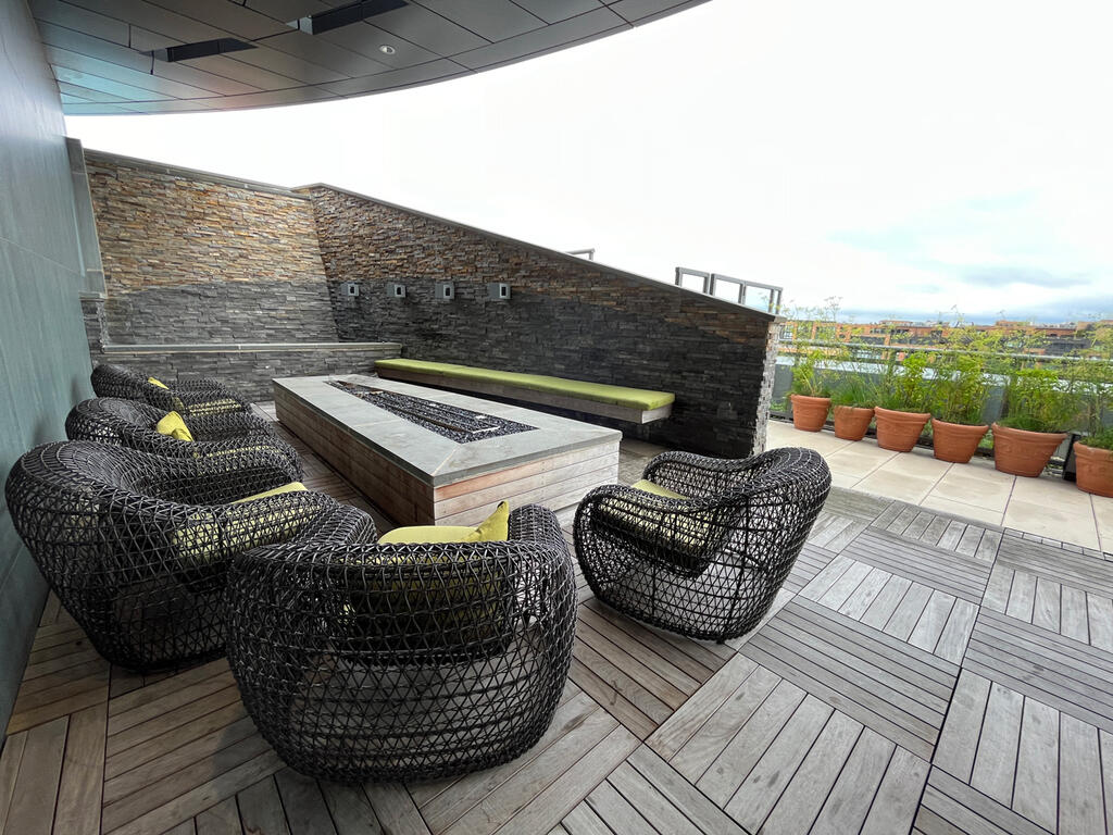 Lydian Apartments, pool deck amenity space and green roof